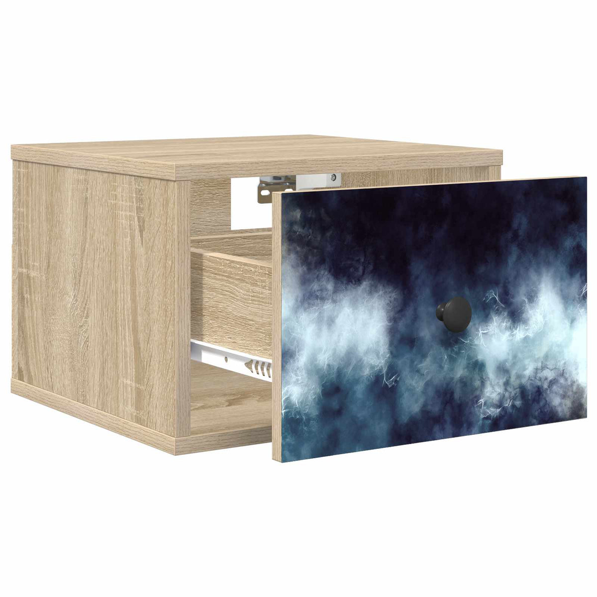 Vægmonteret natbord RAALTE 2 stk. Sonoma-eg 36 x 33 x 25 cm
