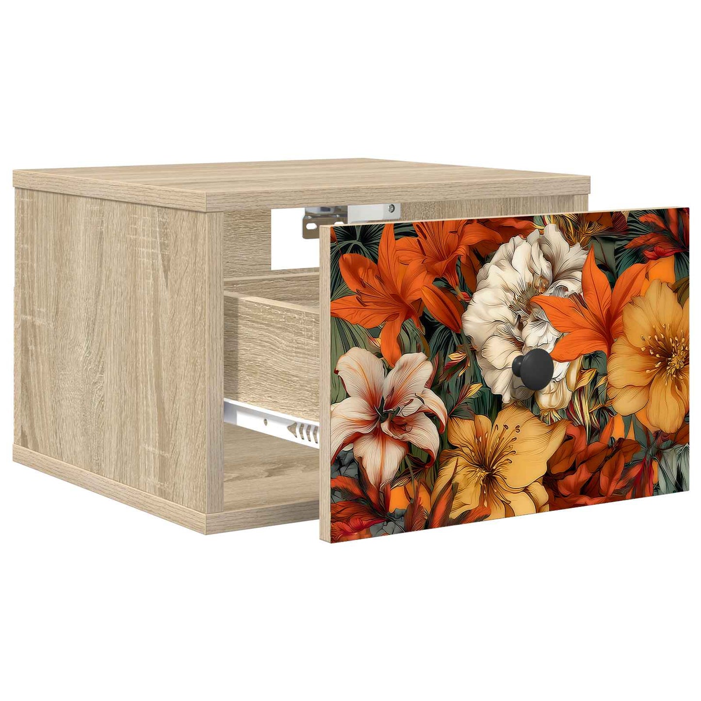 Vægmonteret natbord GENNEP 2 stk. Sonoma-eg 36 x 33 x 25 cm