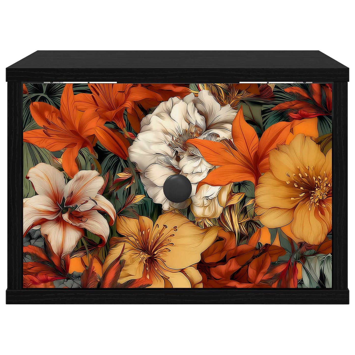 Vægmonteret natbord GENNEP Sort eg 36 x 33 x 25 cm