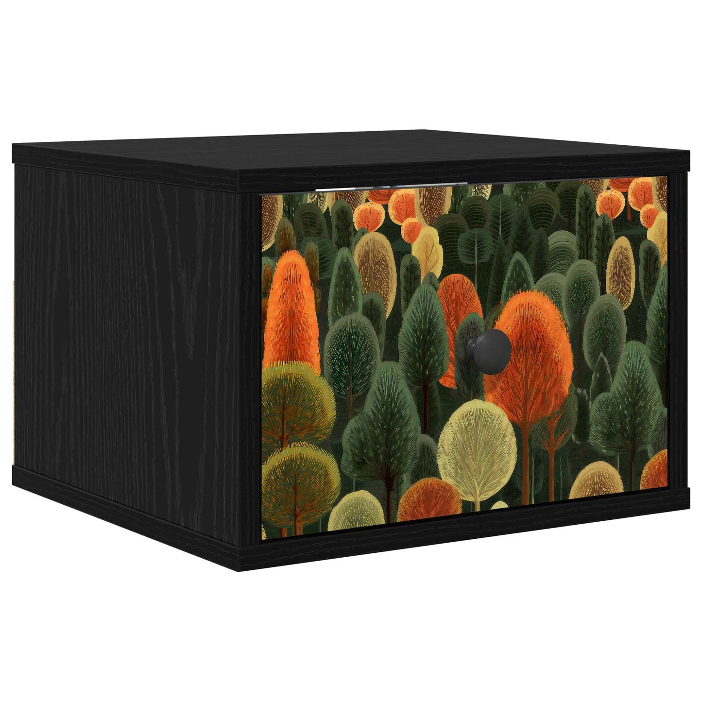 Vægmonteret natbord ZAANDAM Sort eg 36 x 33 x 25 cm