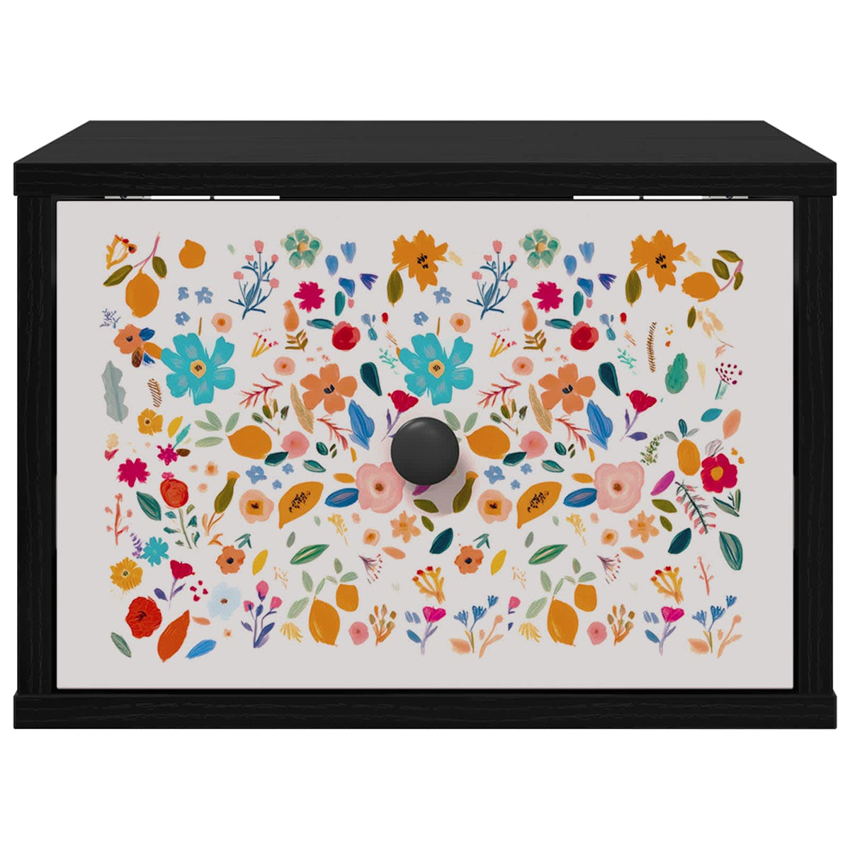 Vægmonteret natbord MAINZ Sort eg 36 x 33 x 25 cm