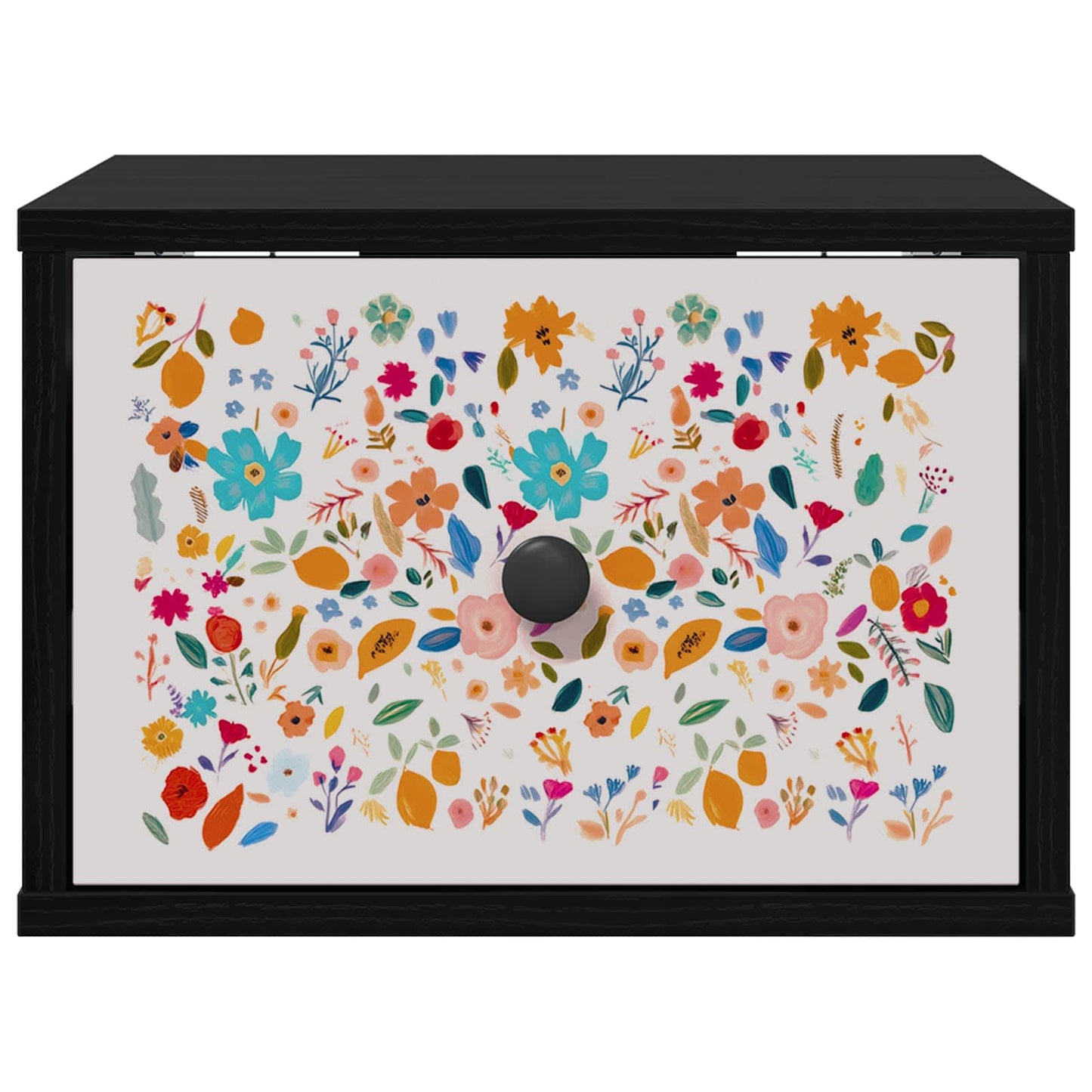Vægmonteret natbord MAINZ 2 stk. Sort eg 36 x 33 x 25 cm