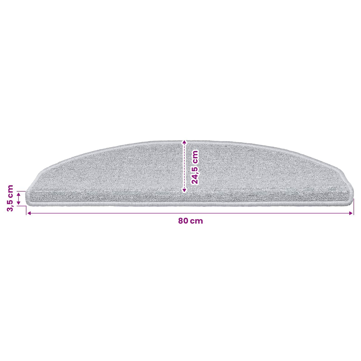 Selvklæbende Trappemåtter 15 stk. 80 x 24,5 x 3,5 cm Lysegrå
