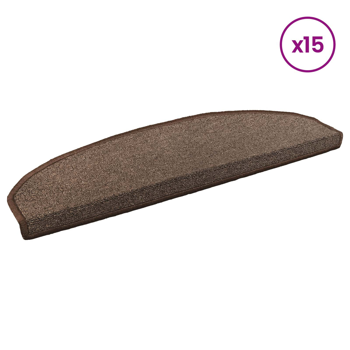 Selvklæbende Trappemåtter 15 stk. 80 x 24,5 x 3,5 cm Kaffe Brun