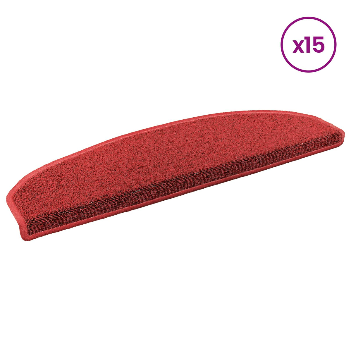 Selvklæbende Trappemåtter 15 stk. 80 x 24,5 x 3,5 cm Rød