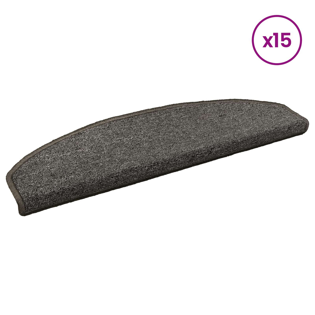 Selvklæbende Trappemåtter 15 stk. 80 x 24,5 x 3,5 cm Mørkegrå