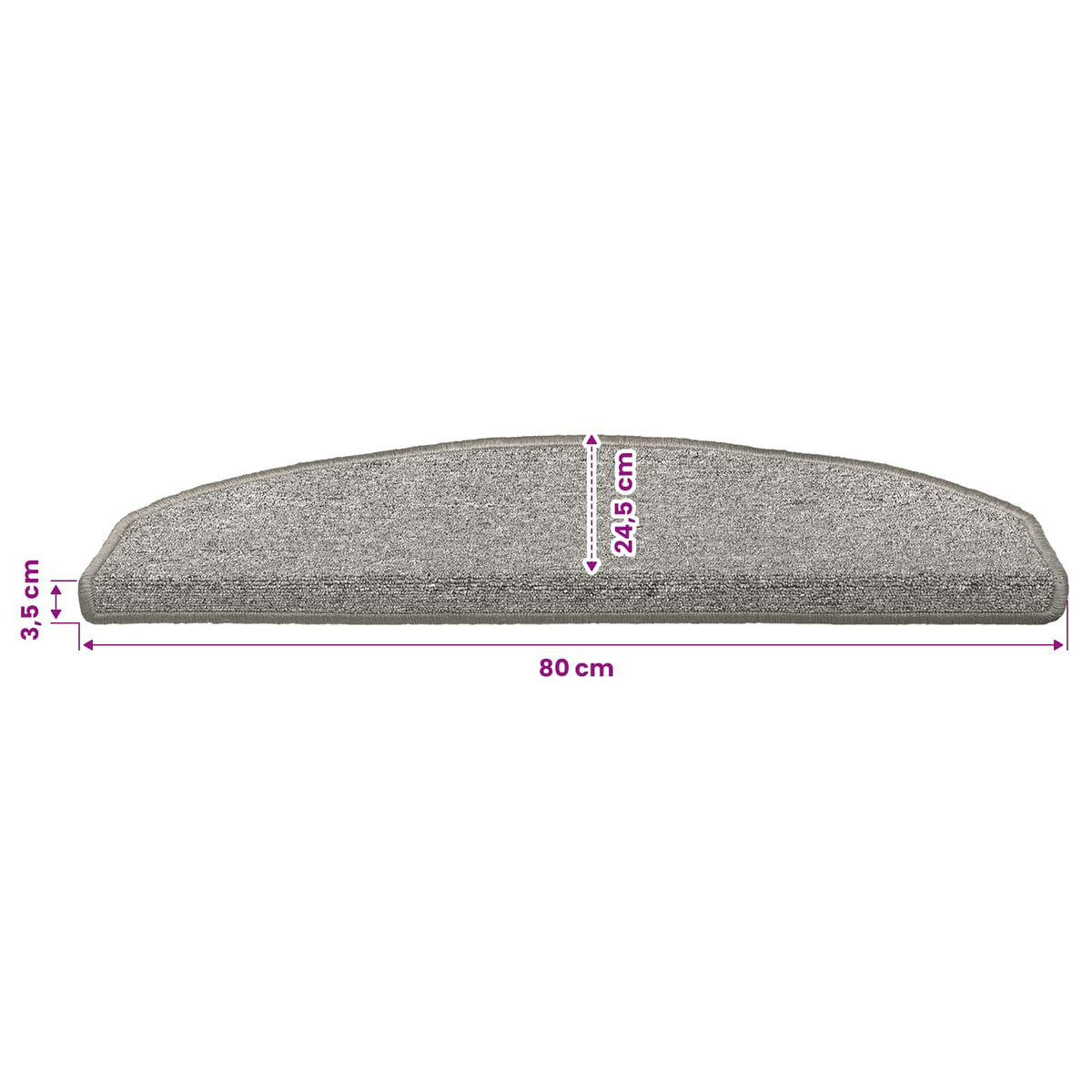 Selvklæbende Trappemåtter 15 stk. 80 x 24,5 x 3,5 cm Lysegrå