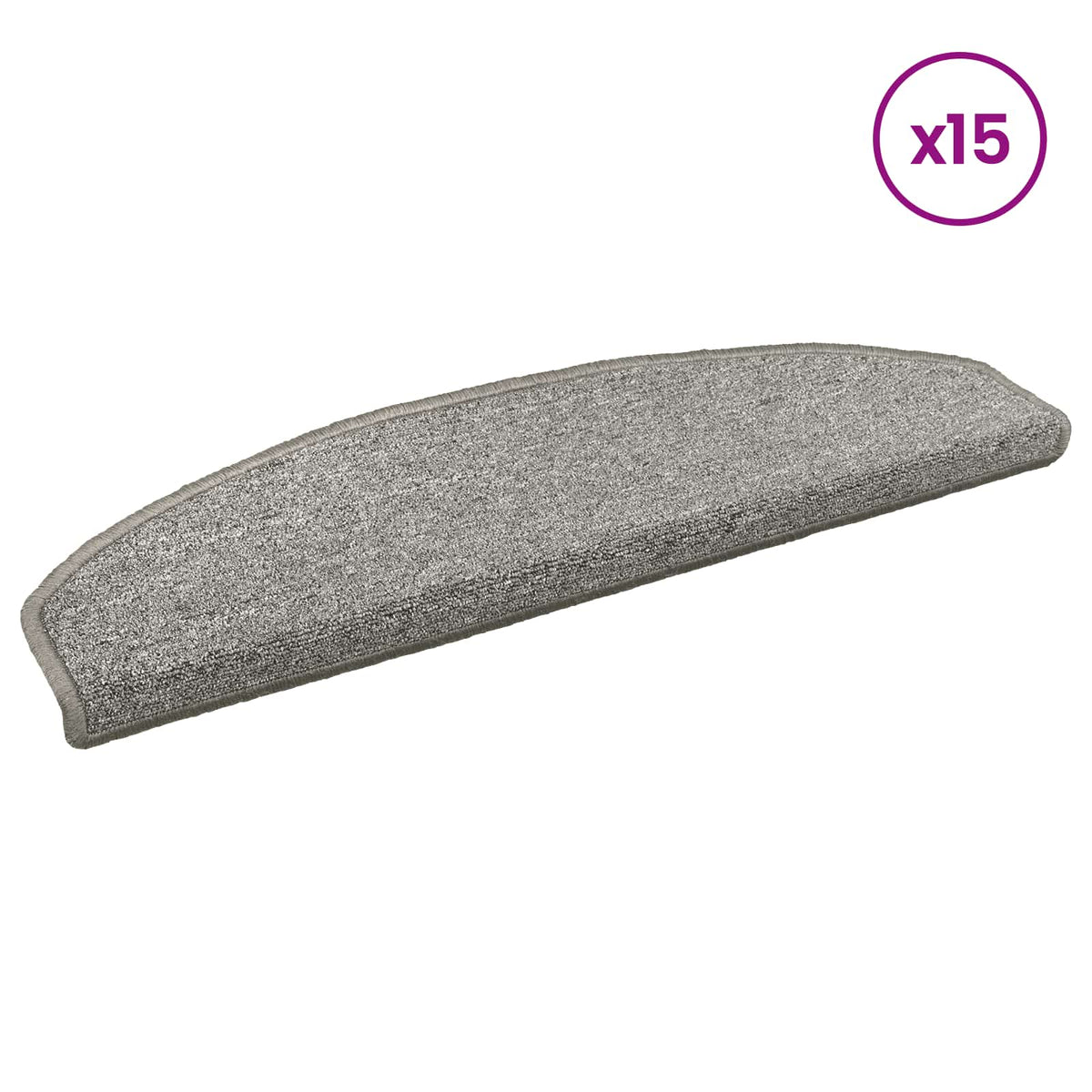Selvklæbende Trappemåtter 15 stk. 80 x 24,5 x 3,5 cm Lysegrå