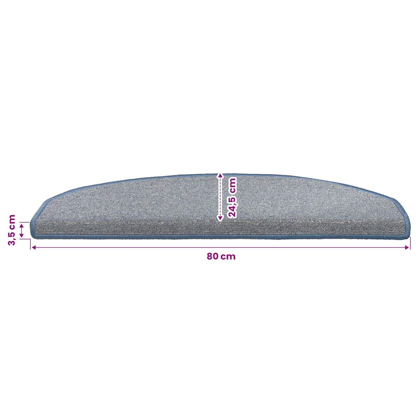 Selvklæbende Trappemåtter 15 stk. 80 x 24,5 x 3,5 cm