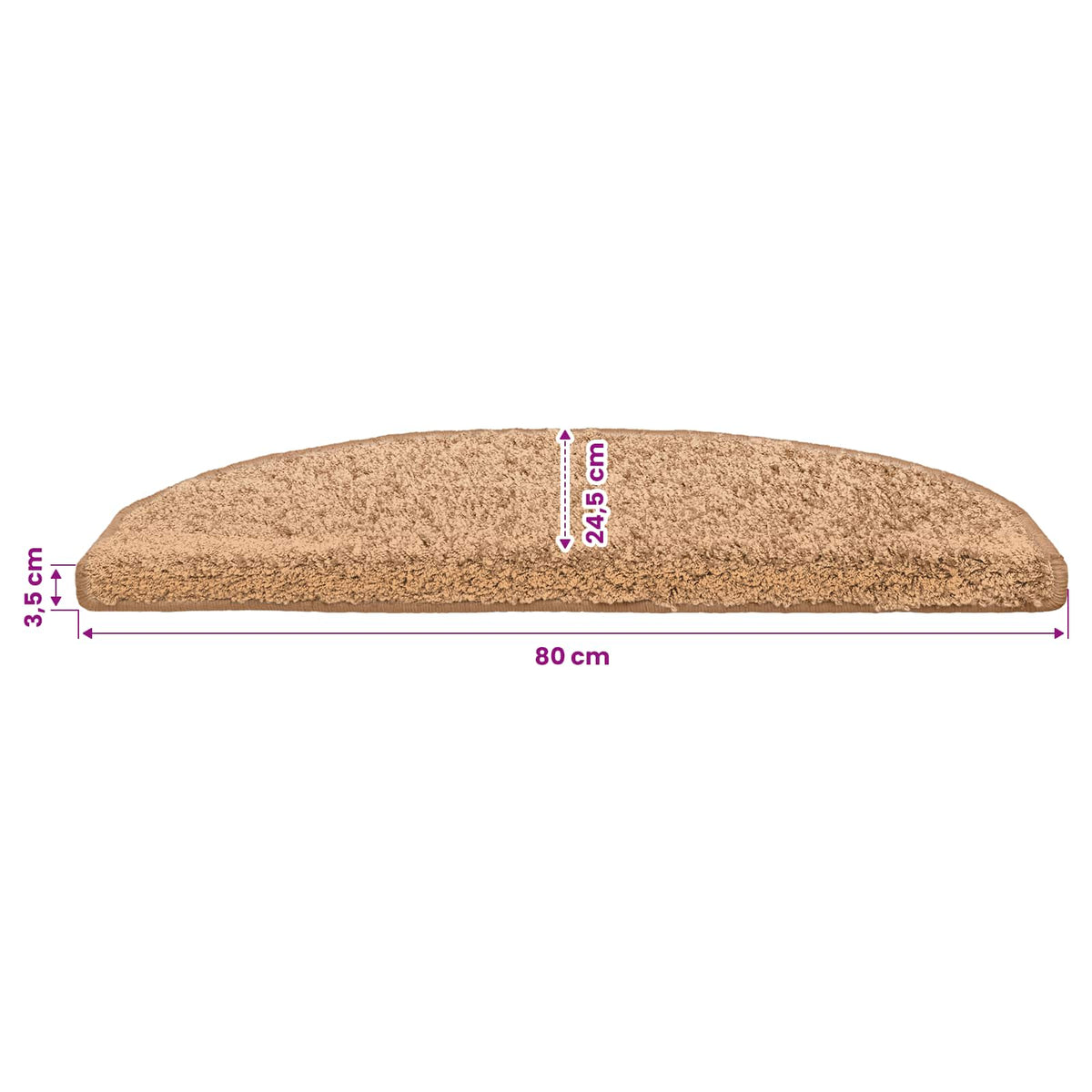 Selvklæbende Trappemåtter 15 stk. 80 x 24,5 x 3,5 cm Beige