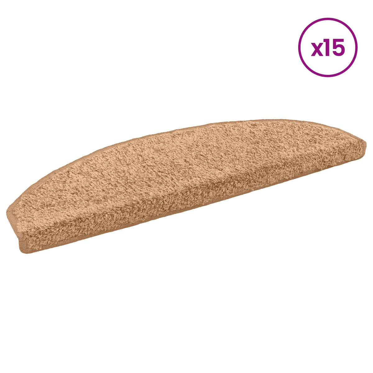 Selvklæbende Trappemåtter 15 stk. 80 x 24,5 x 3,5 cm Beige