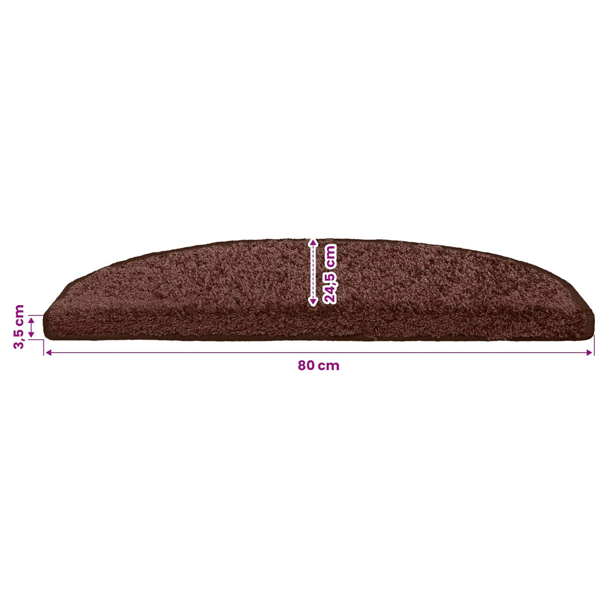 Selvklæbende Trappemåtter 15 stk. 80 x 24,5 x 3,5 cm Brun