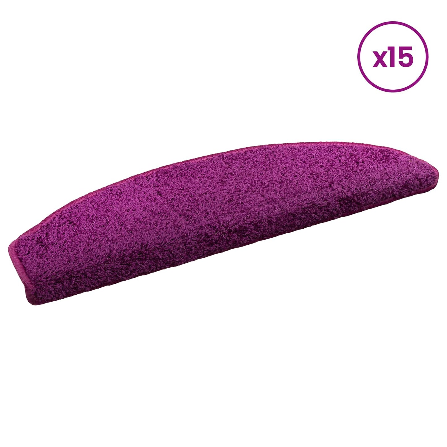 Selvklæbende Trappemåtter 15 stk. 80 x 24,5 x 3,5 cm Violet