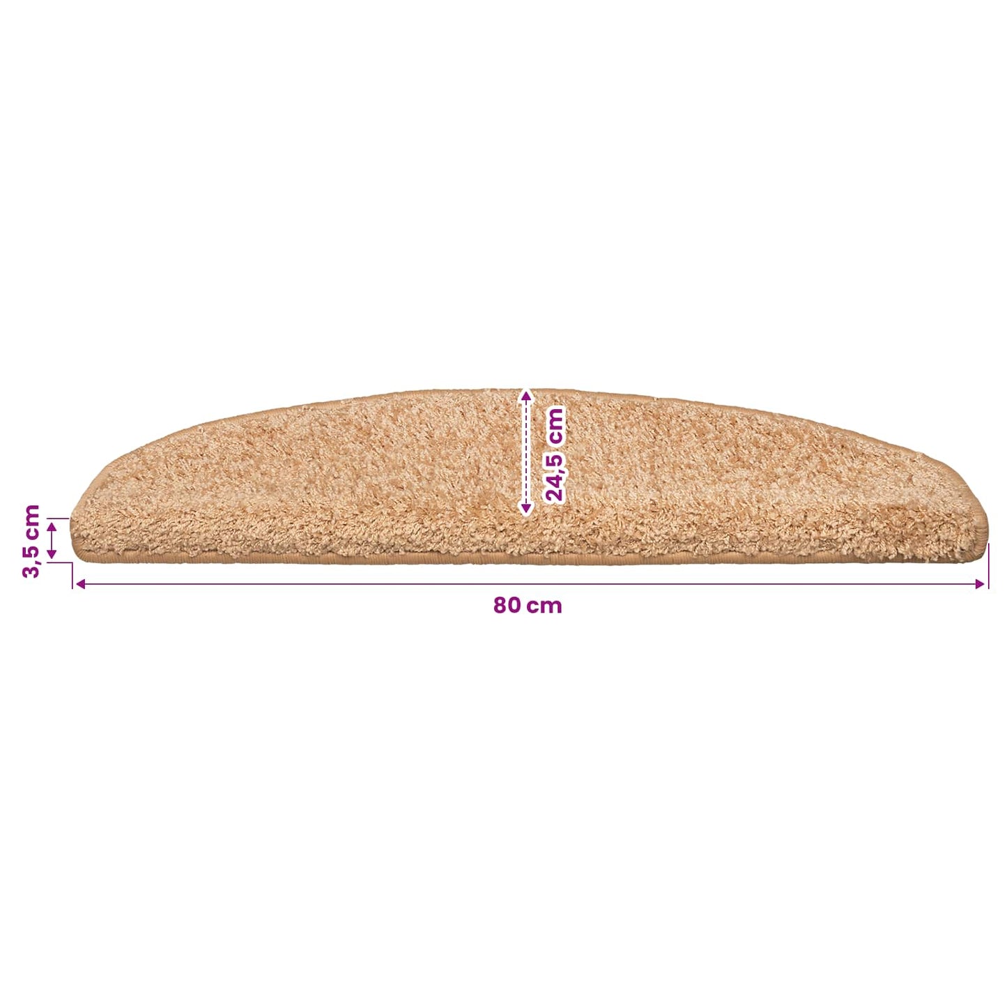 Selvklæbende Trappemåtter 15 stk. 80 x 24,5 x 3,5 cm Guld