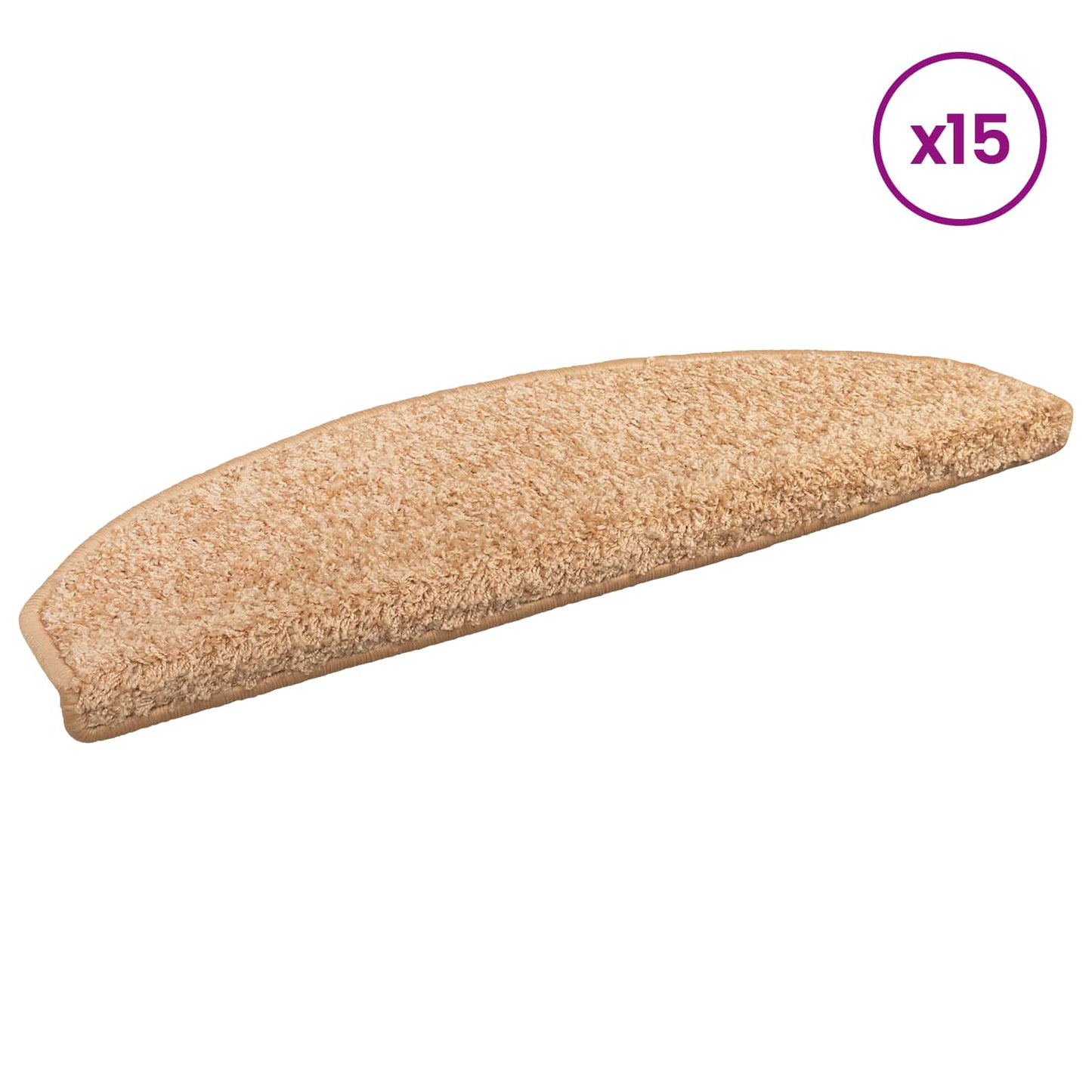 Selvklæbende Trappemåtter 15 stk. 80 x 24,5 x 3,5 cm Guld