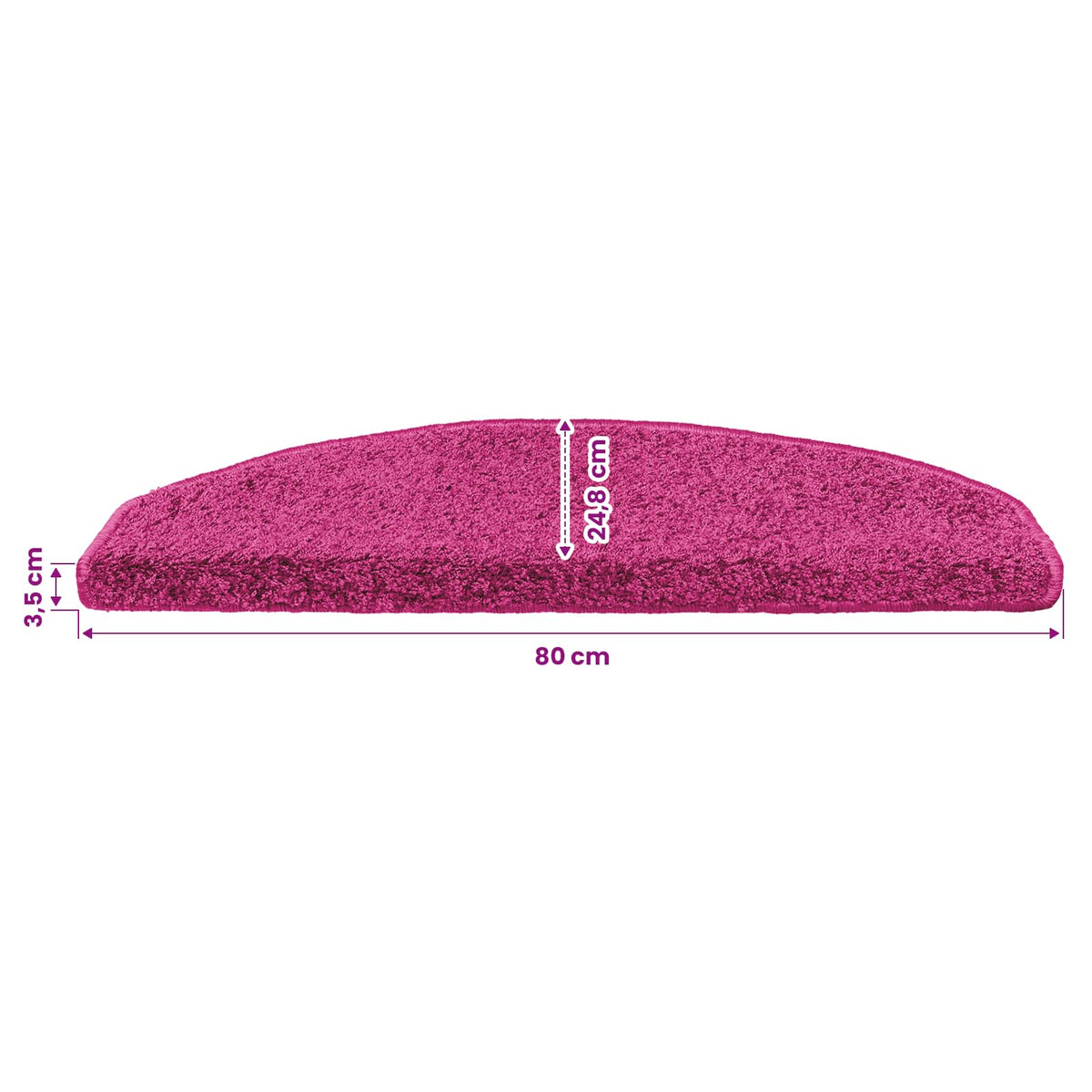 Selvklæbende Trappemåtter 15 stk. 80 x 24,5 x 3,5 cm Lyserød