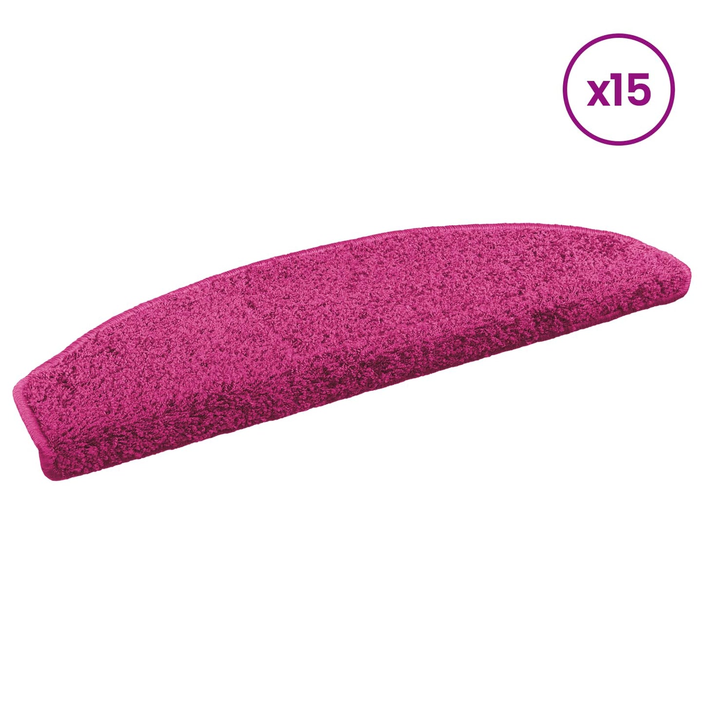 Selvklæbende Trappemåtter 15 stk. 80 x 24,5 x 3,5 cm Lyserød