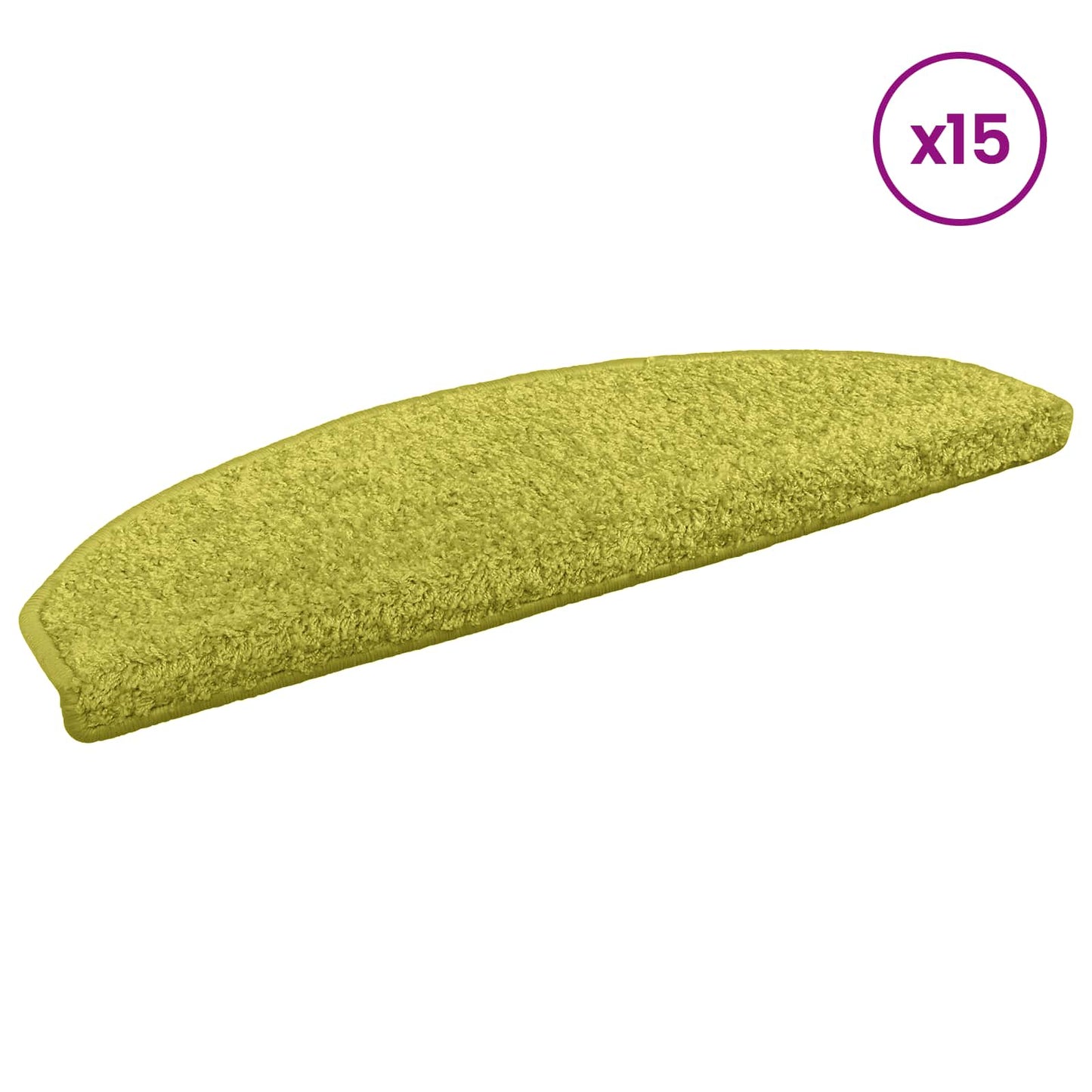 Selvklæbende Trappemåtter 15 stk. 80 x 24,5 x 3,5 cm Grøn
