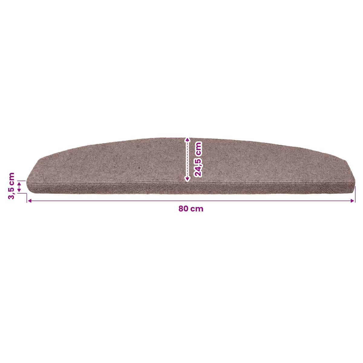 Selvklæbende Trappemåtter 15 stk. 80 x 24,5 x 3,5 cm Beige