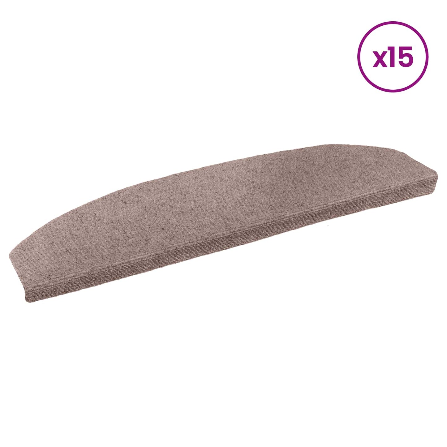 Selvklæbende Trappemåtter 15 stk. 80 x 24,5 x 3,5 cm Beige
