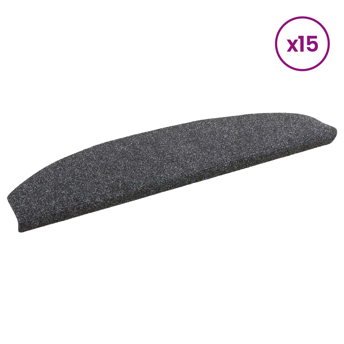 Selvklæbende Trappemåtter 15 stk. 80 x 24,5 x 3,5 cm Mørkegrå