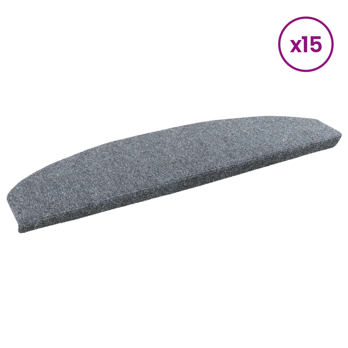 Selvklæbende Trappemåtter 15 stk. 80 x 24,5 x 3,5 cm Lysegrå