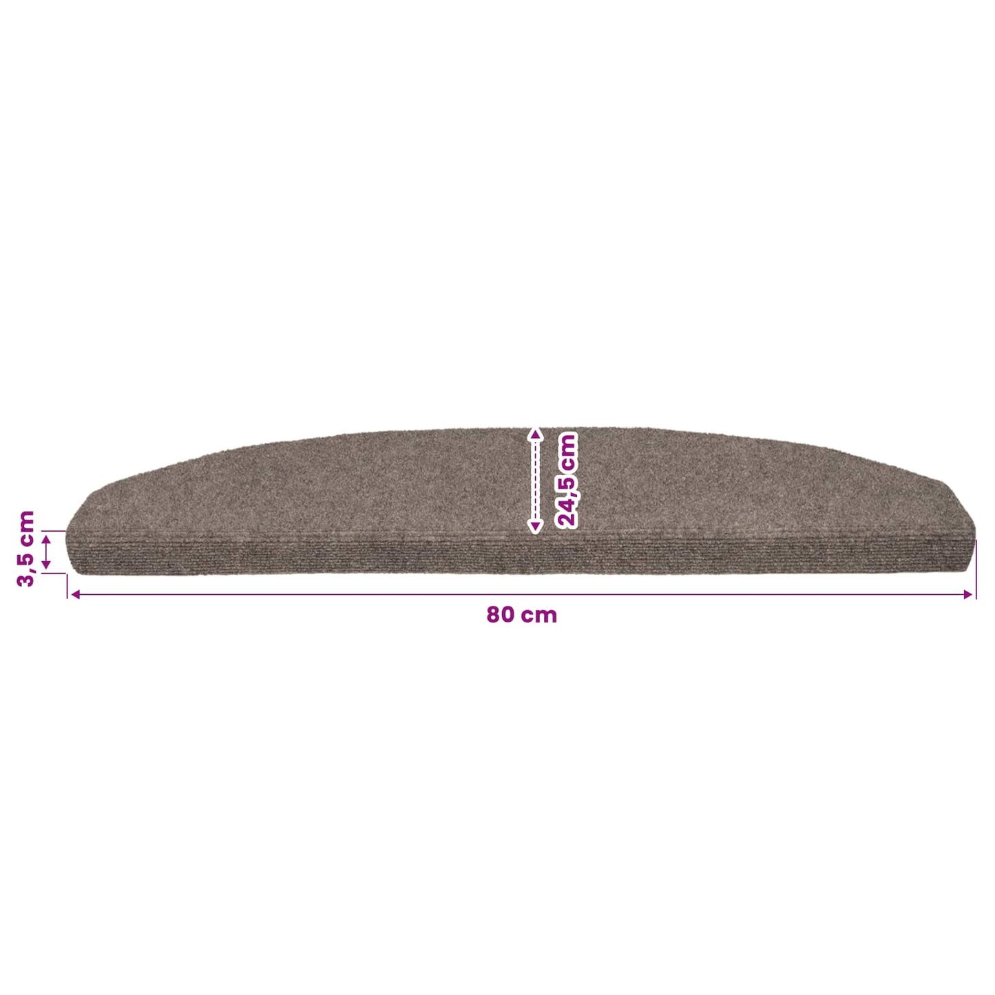 Selvklæbende Trappemåtter 15 stk. 80 x 24,5 x 3,5 cm Mokka