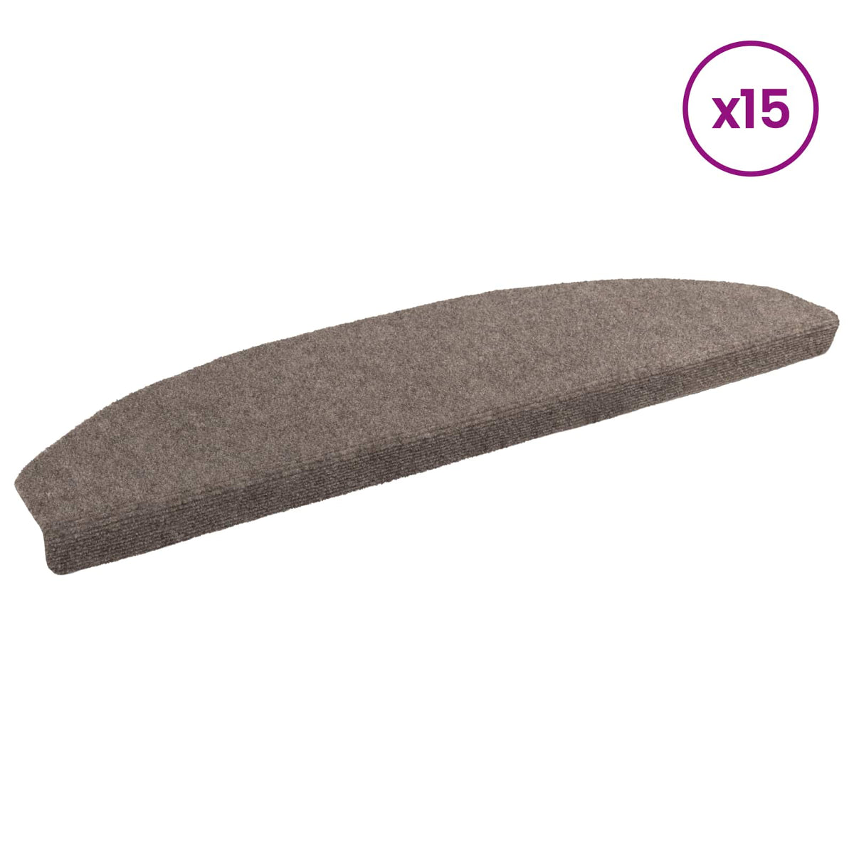 Selvklæbende Trappemåtter 15 stk. 80 x 24,5 x 3,5 cm Mokka