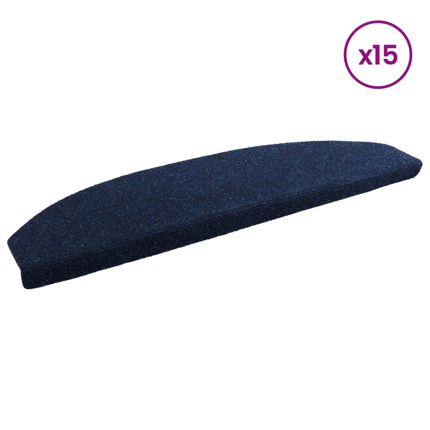 Selvklæbende Trappemåtter 15 stk. 80 x 24,5 x 3,5 cm Marineblå