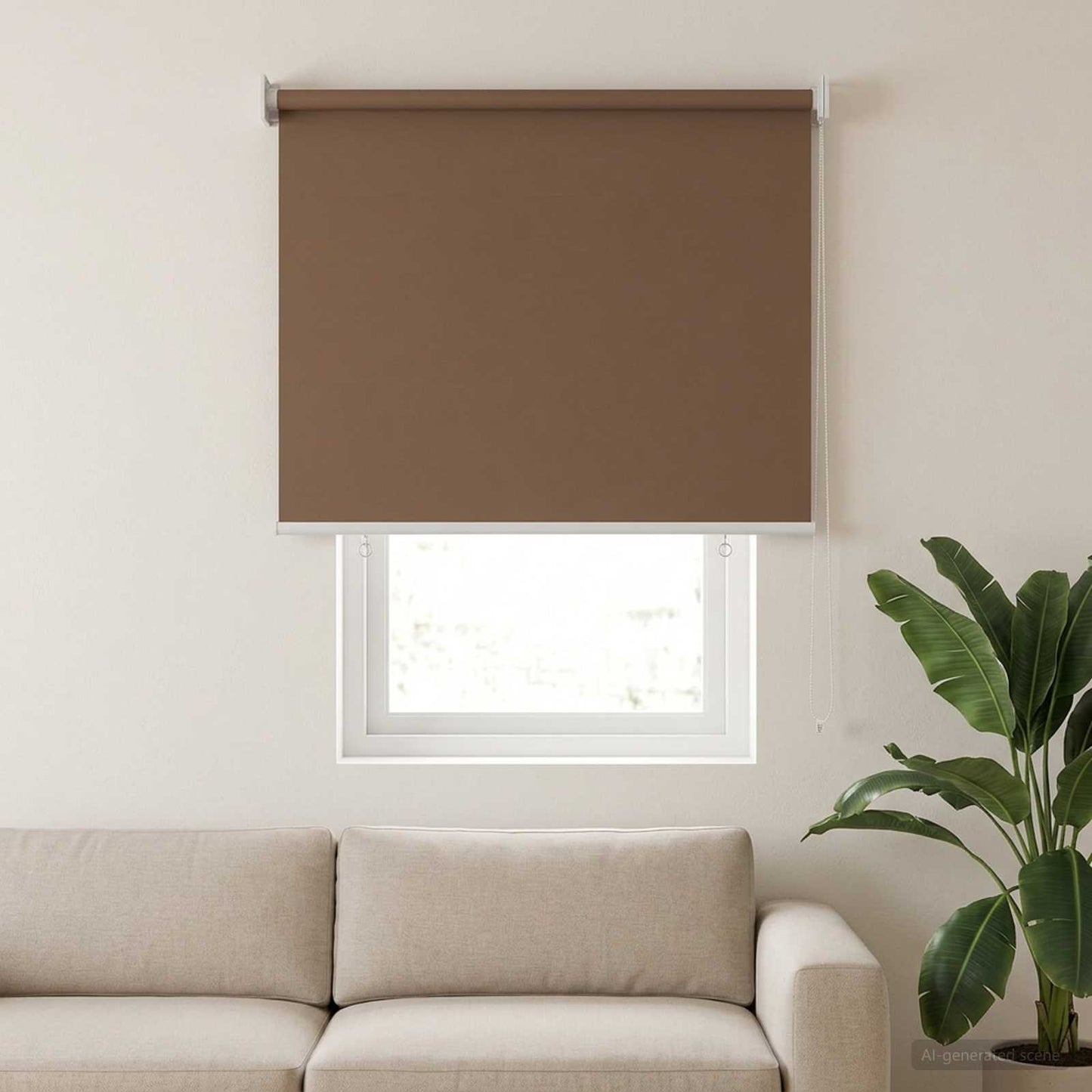 Udeterrasse Rullegardin UV Beskyttelse Gråbrun Polyester