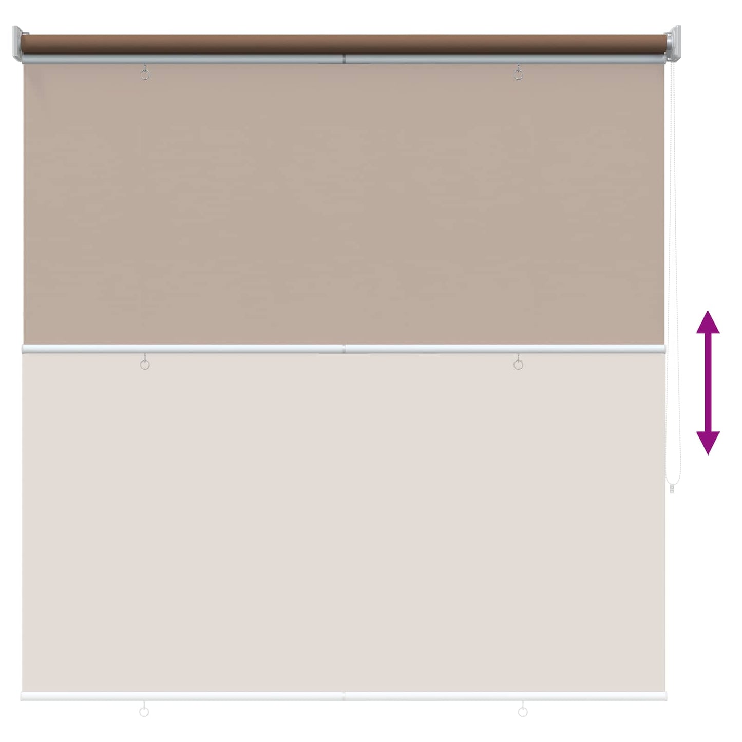 Udeterrasse Rullegardin UV Beskyttelse Gråbrun Polyester