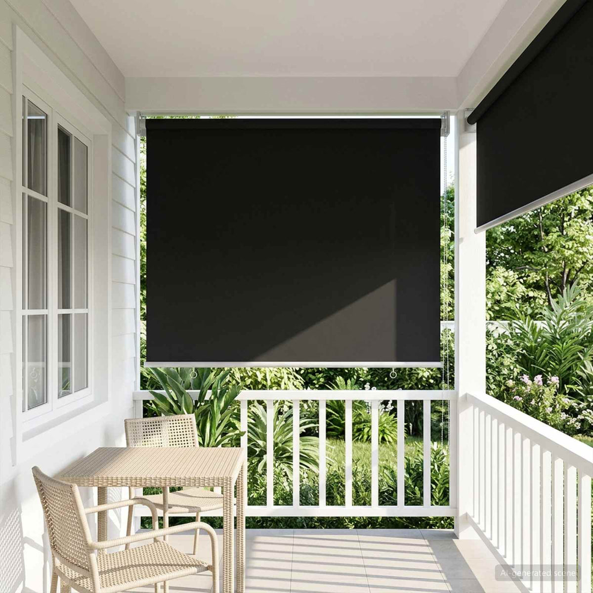 Udeterrasse Rullegardin UV Beskyttelse Antracit Polyester