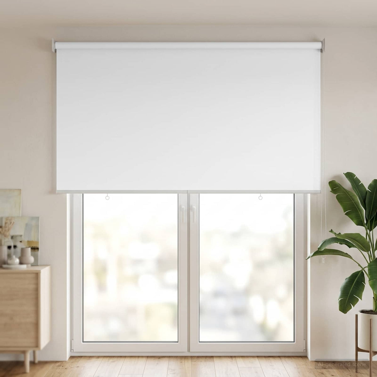 Udeterrasse Rullegardin UV Beskyttelse Hvid Polyester