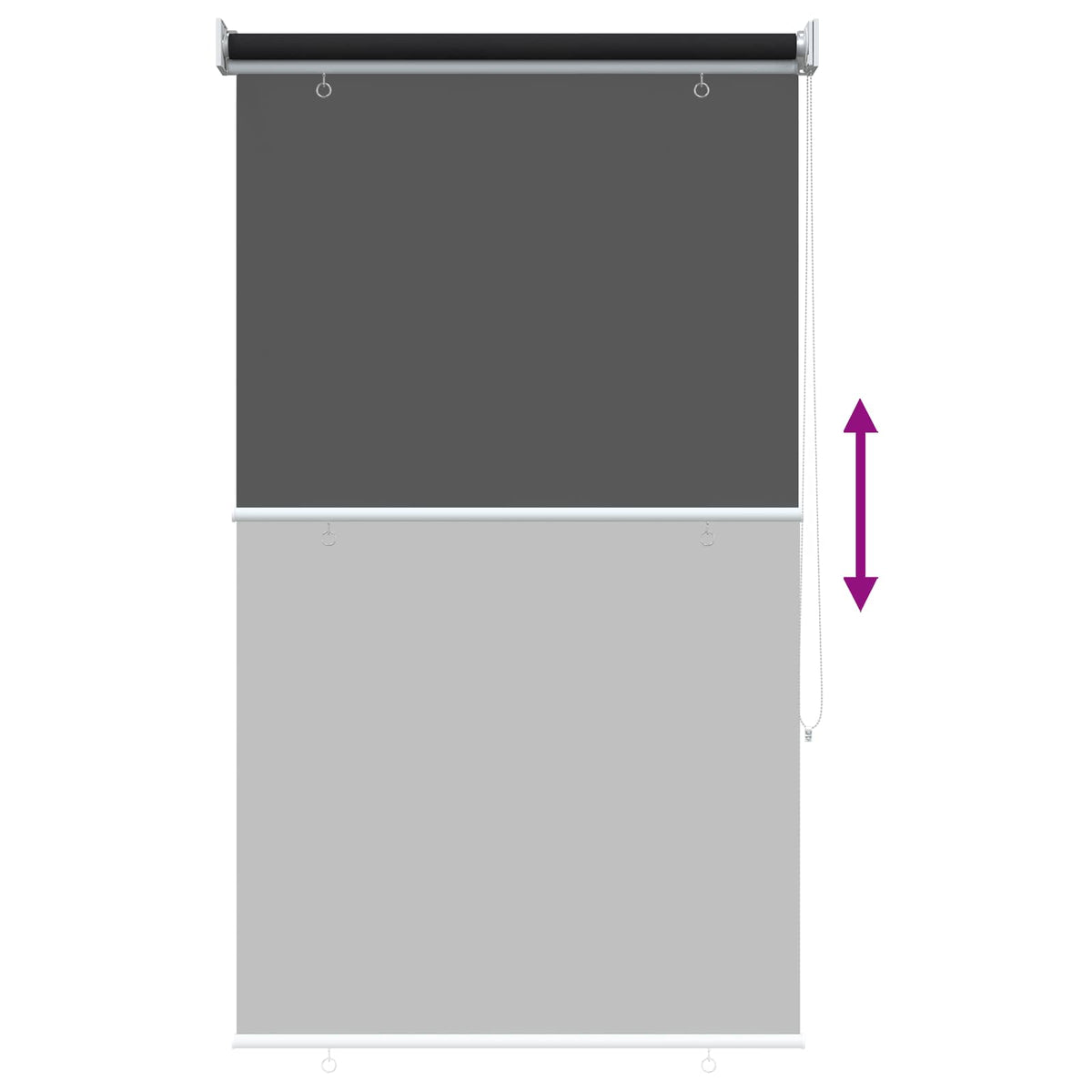 Udeterrasse Rullegardin UV Beskyttelse Sort Polyester