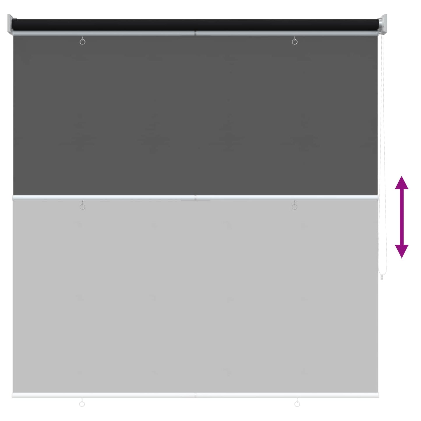 Udeterrasse Rullegardin UV Beskyttelse Sort Polyester