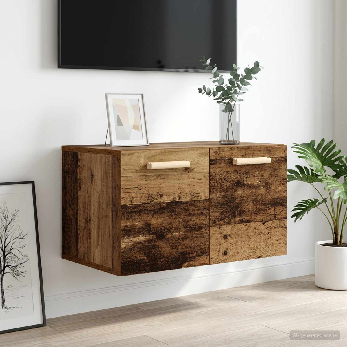 Vægskab Gammelt træ 60 x 36,5 x 35 cm Konstrueret træ