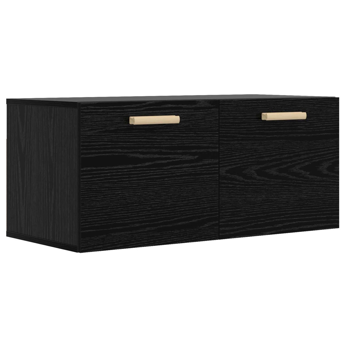 Vægskab Vægmonteret Sort eg 80 x 36,5 x 35 cm Konstrueret træ
