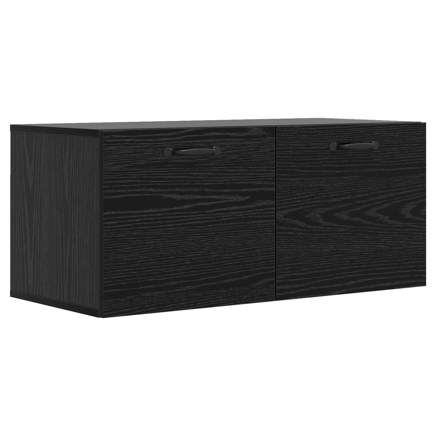 Vægskab Vægmonteret Sort eg 80 x 36,5 x 35 cm Konstrueret træ