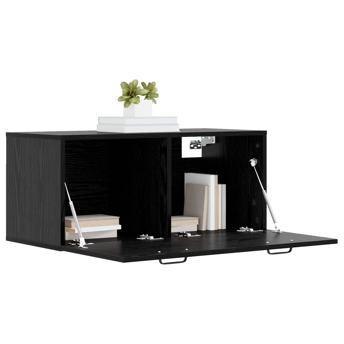 Vægskab Vægmonteret Sort eg 80 x 36,5 x 35 cm Konstrueret træ