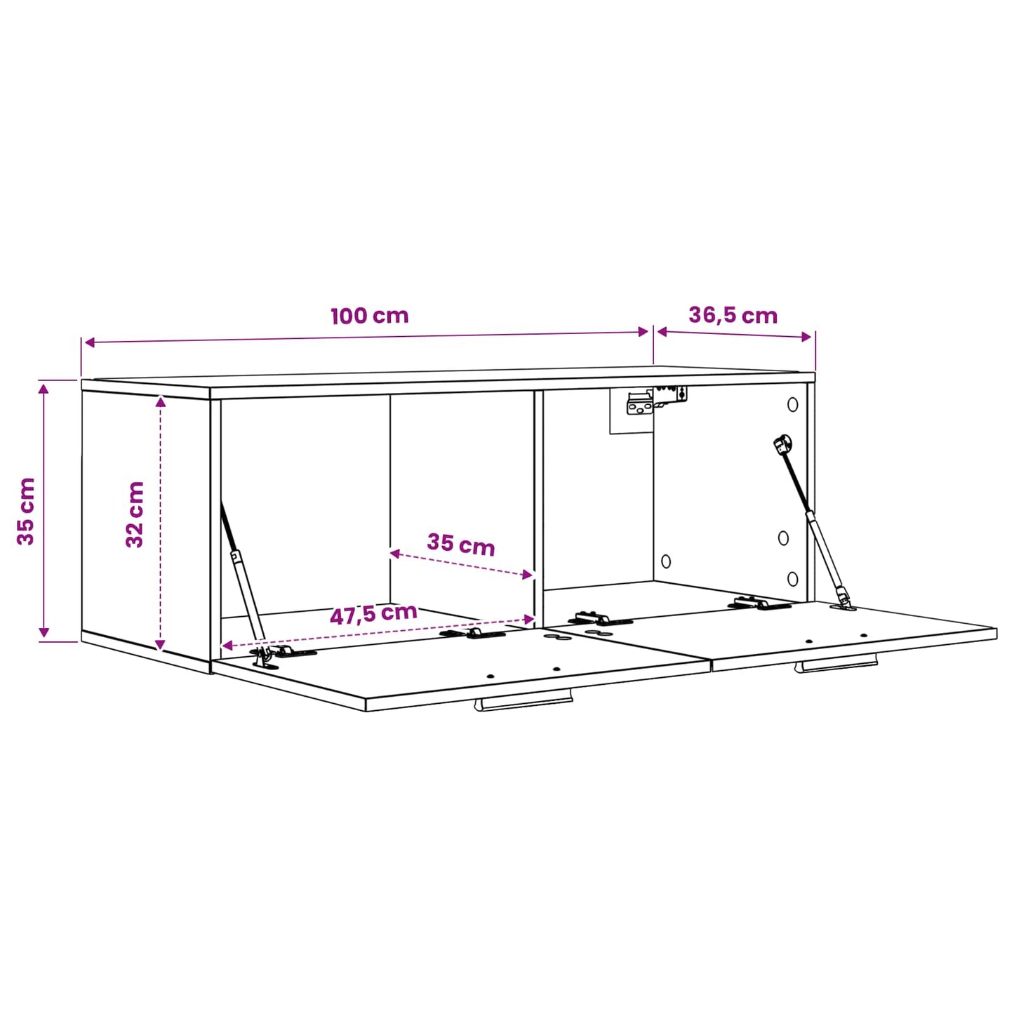 Vægskab Gammelt træ 100 x 36,5 x 35 cm Konstrueret træ