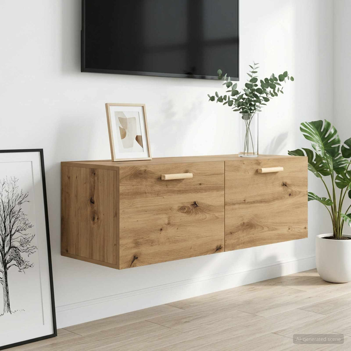 Vægskab 100 x 36,5 x 35 cm Konstrueret træ Artisan-eg