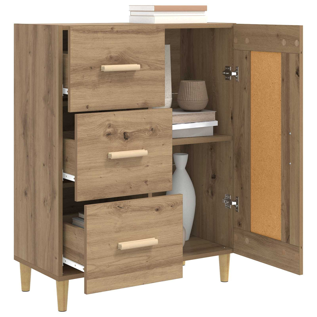 Sideboard Artisan-eg 69,5 x 34 x 90 cm Konstrueret træ