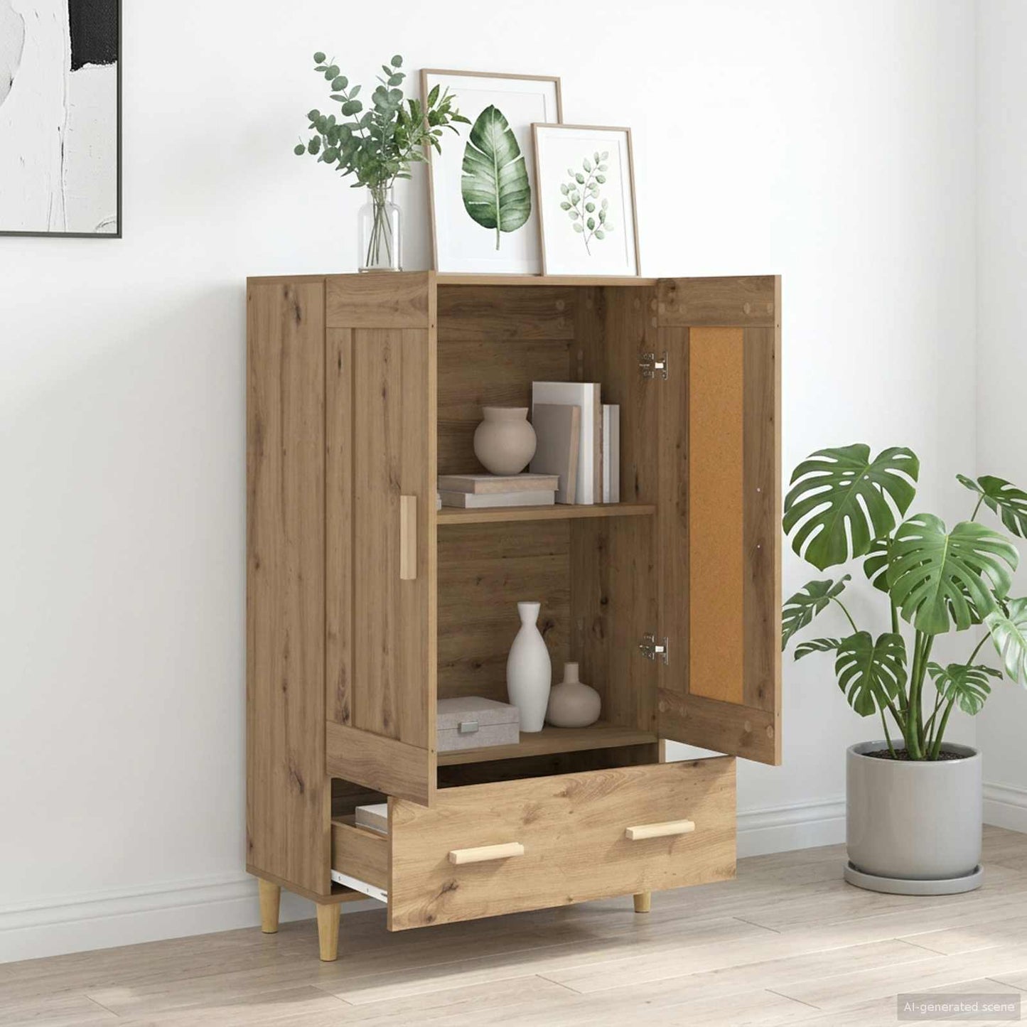 Highboard Artisan-eg 70 x 31 x 115 cm Konstrueret træ