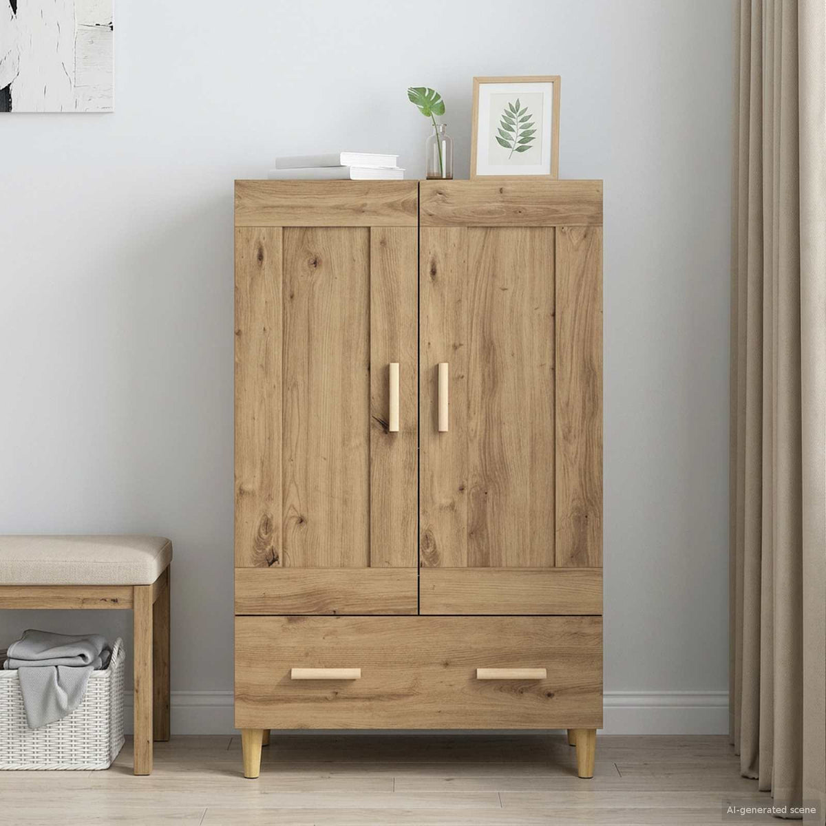 Highboard Artisan-eg 70 x 31 x 115 cm Konstrueret træ