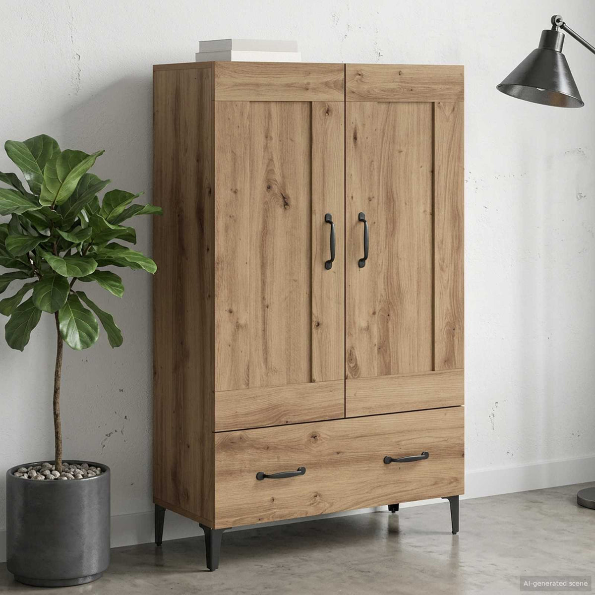 Highboard Artisan-eg 70 x 31 x 115 cm Konstrueret træ