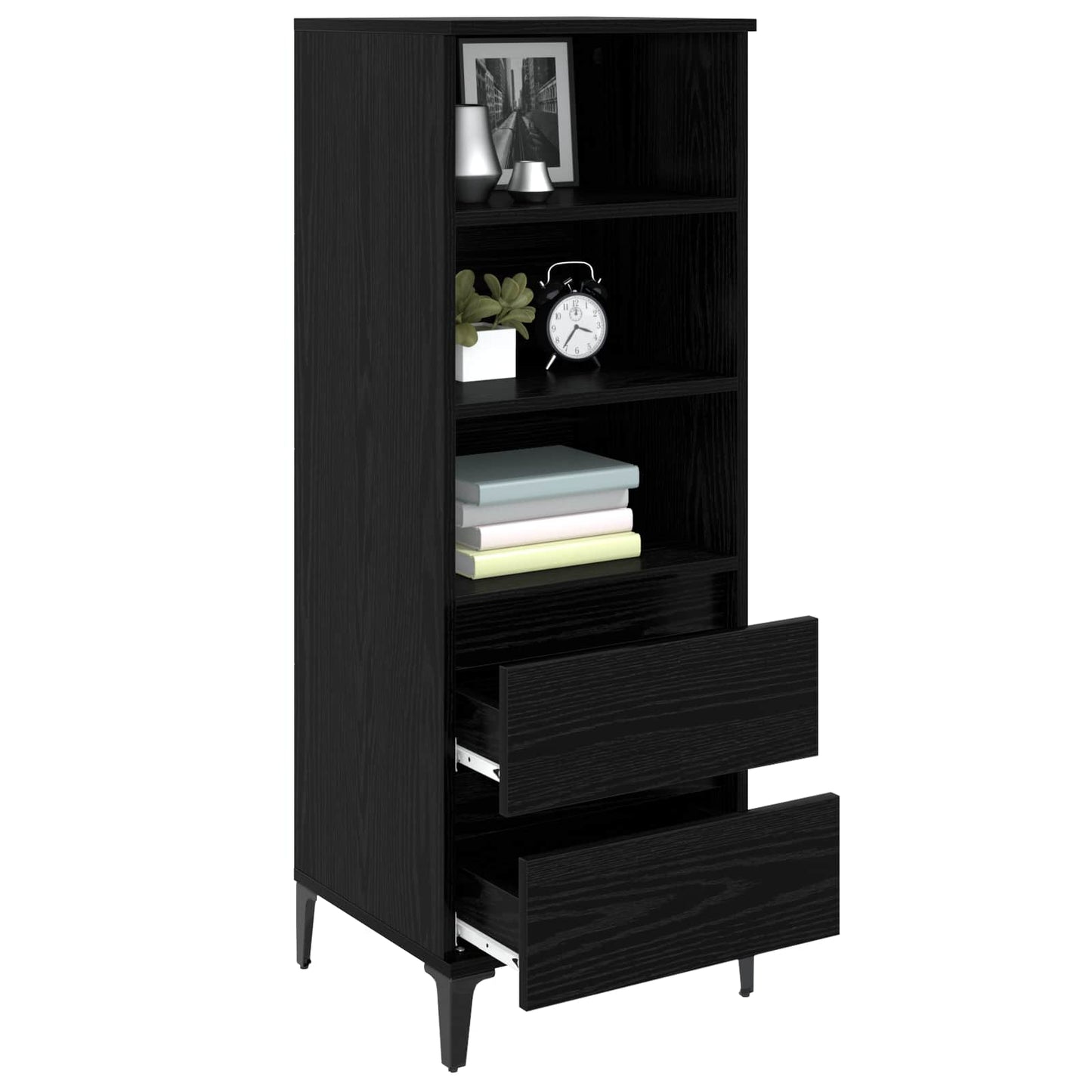 Highboard Sort eg 40 x 36 x 110 cm Konstrueret træ