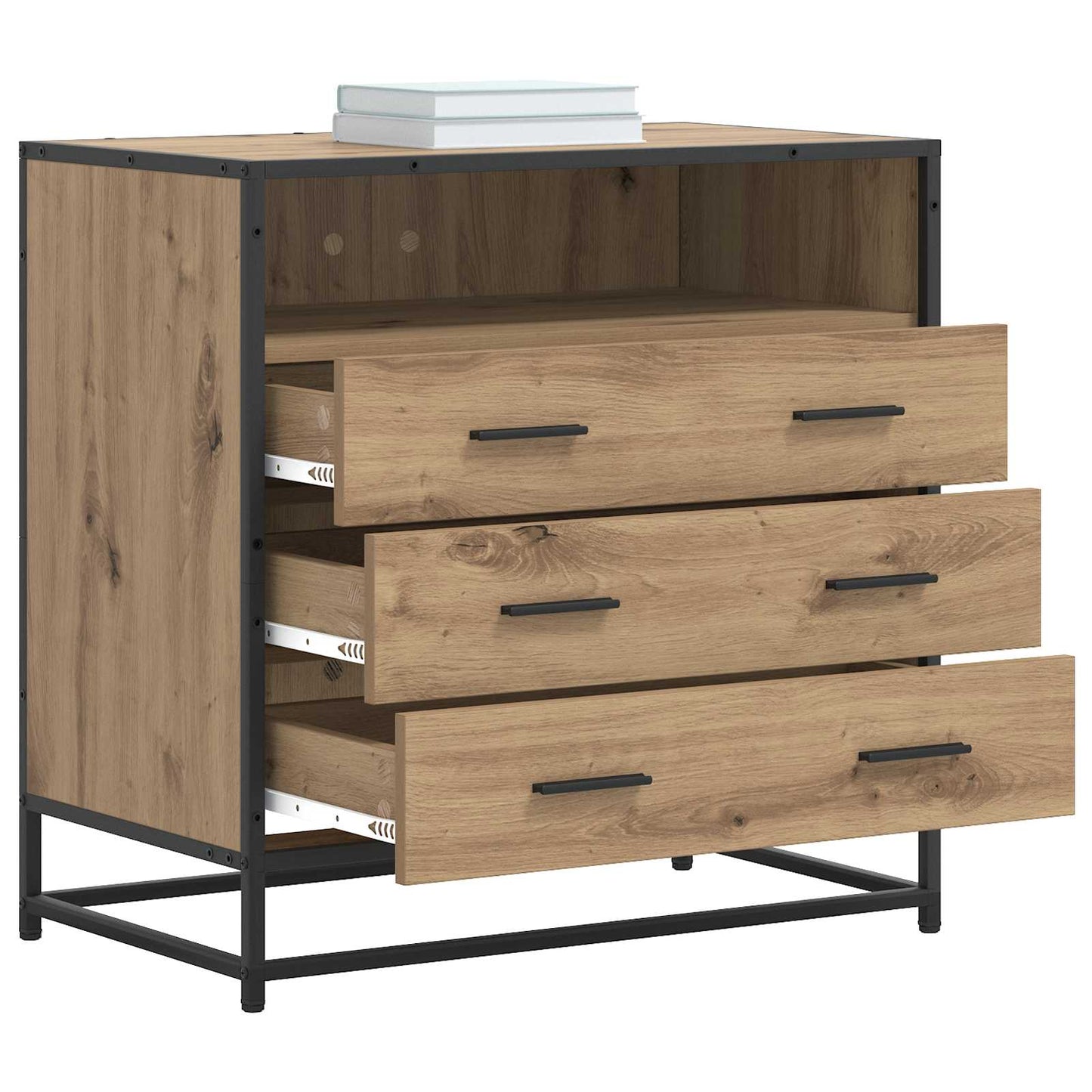 Skuffeskab 3-Skuffe Artisan-eg 70 x 41 x 70 cm Konstrueret træ