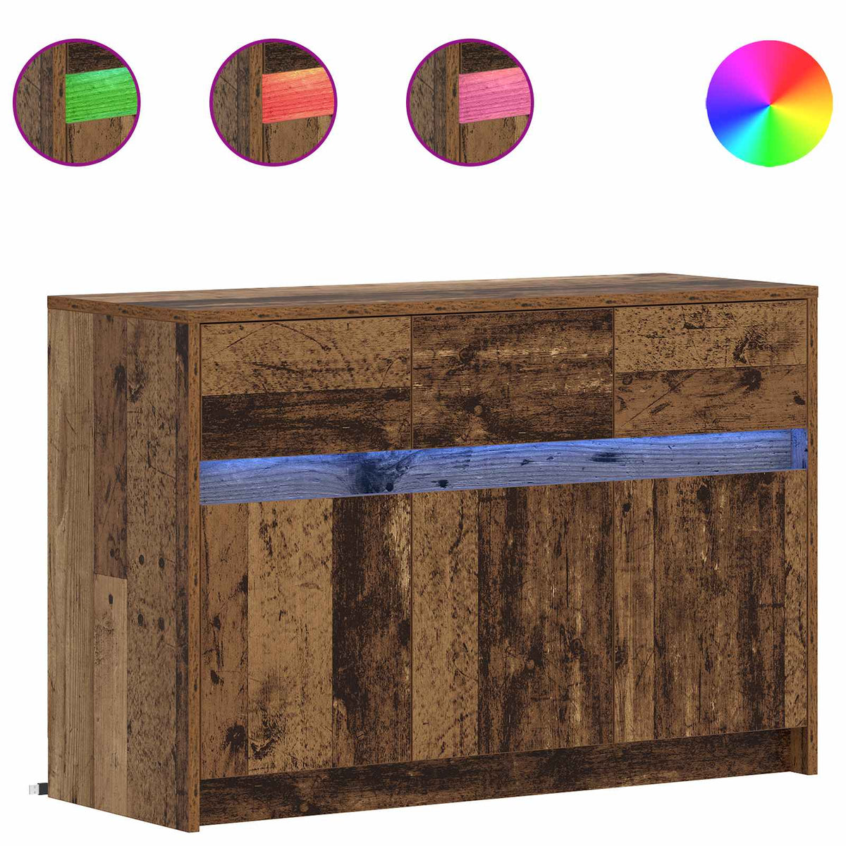TV-skab 91 x 34 x 61 cm Gammelt træ Konstrueret træ