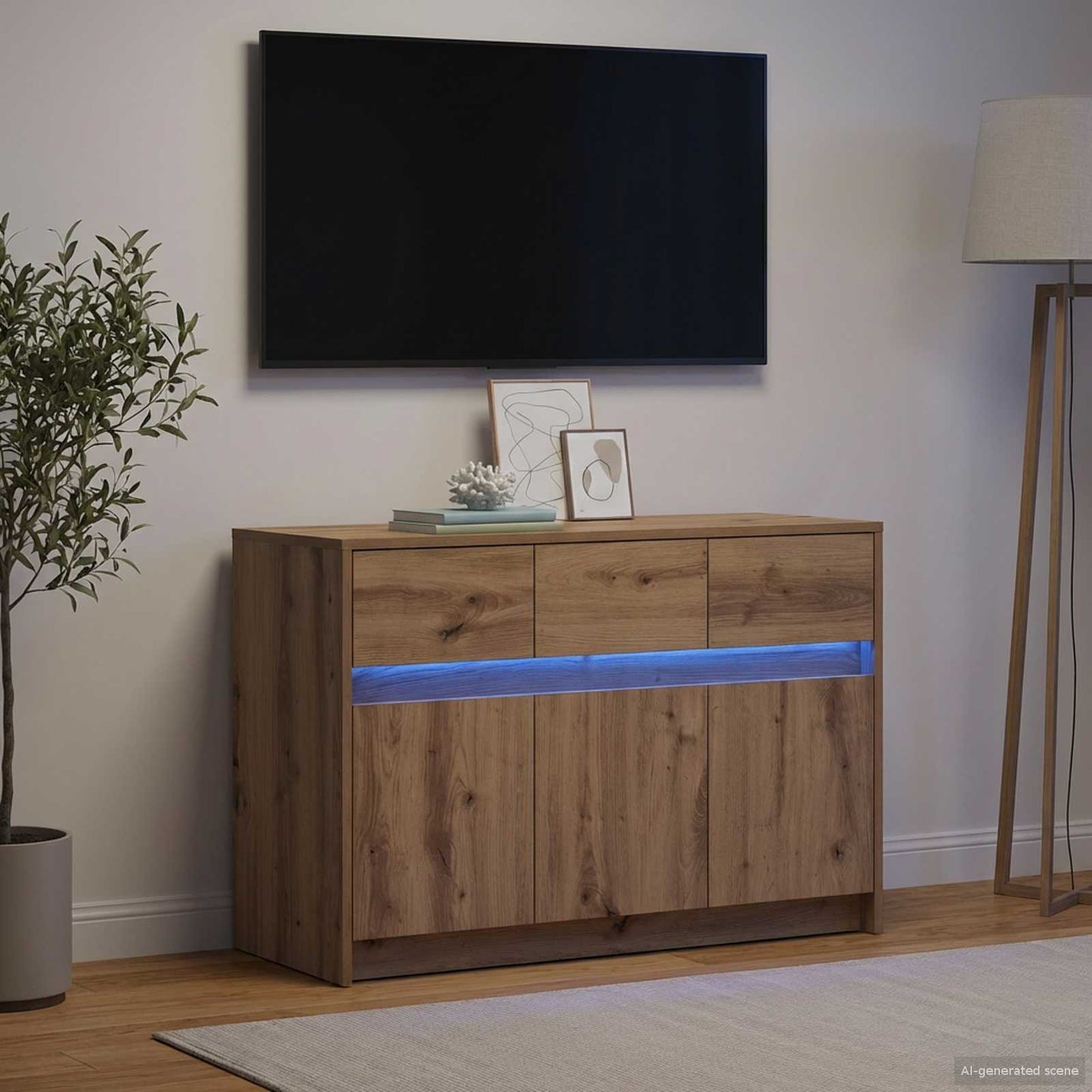 TV-skab 91 x 34 x 61 cm Artisan-eg Konstrueret træ