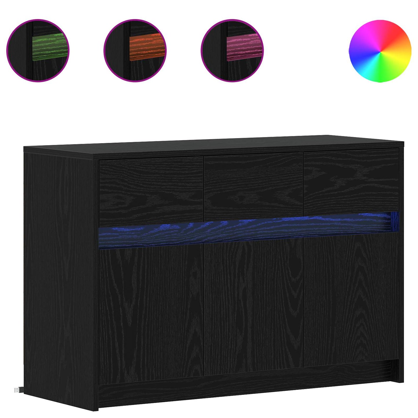 TV-skab 91 x 34 x 61 cm Sort eg Konstrueret træ